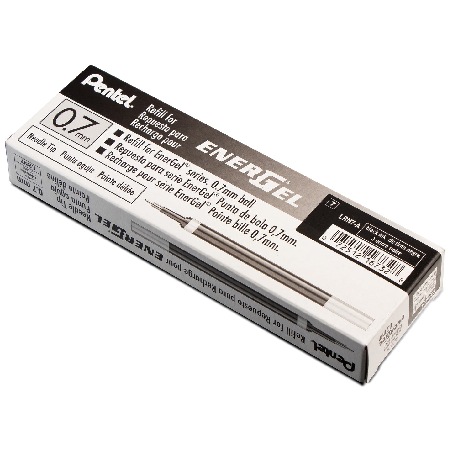 Pentel Refill Ink - For EnerGel Gel Pen 0.7mm Needle Tip, Medium, Black Ink (LRN7-A), 48 Dozen