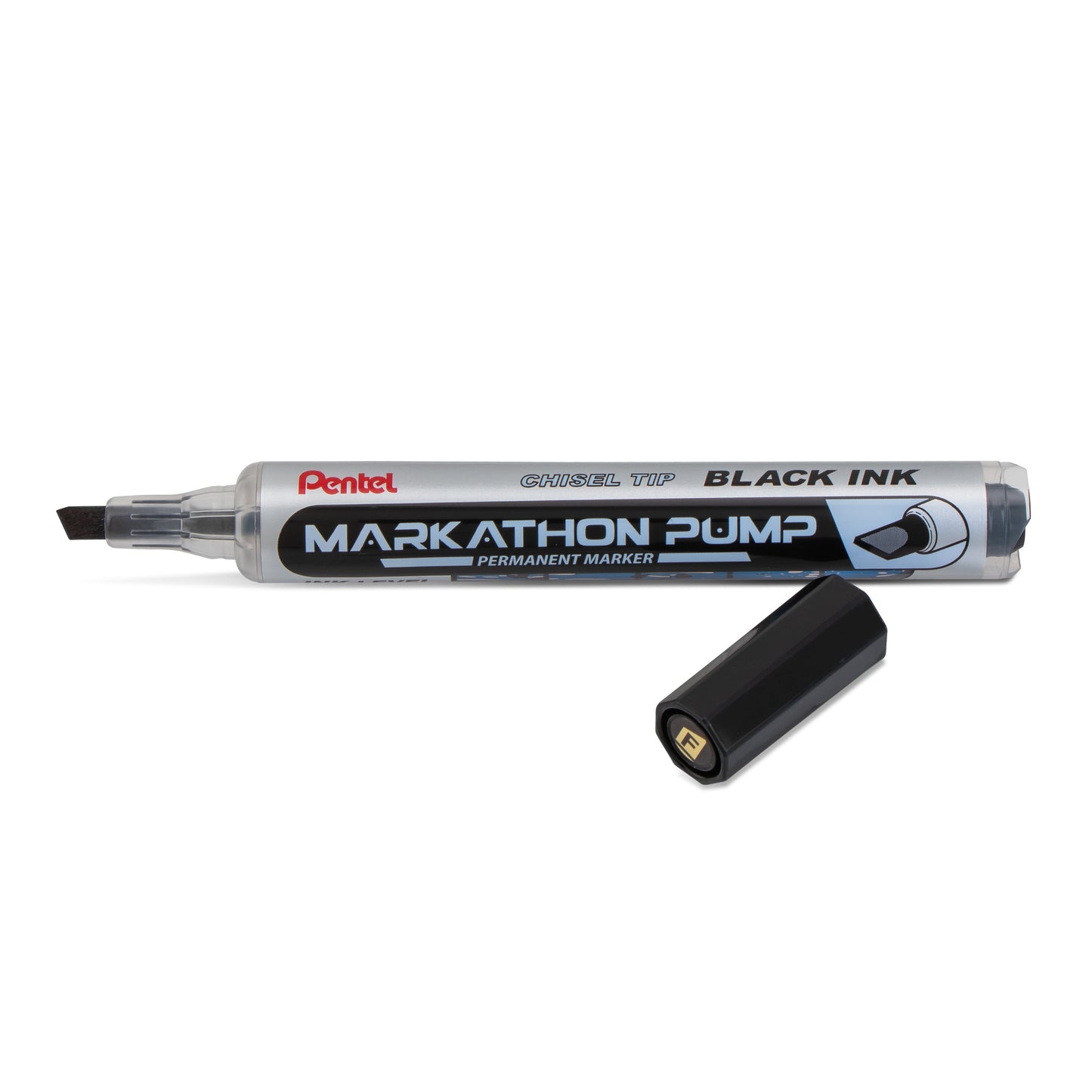 Markathon Pump Permanent Marker, Chisel Tip, Black Ink (NLF60X-A)