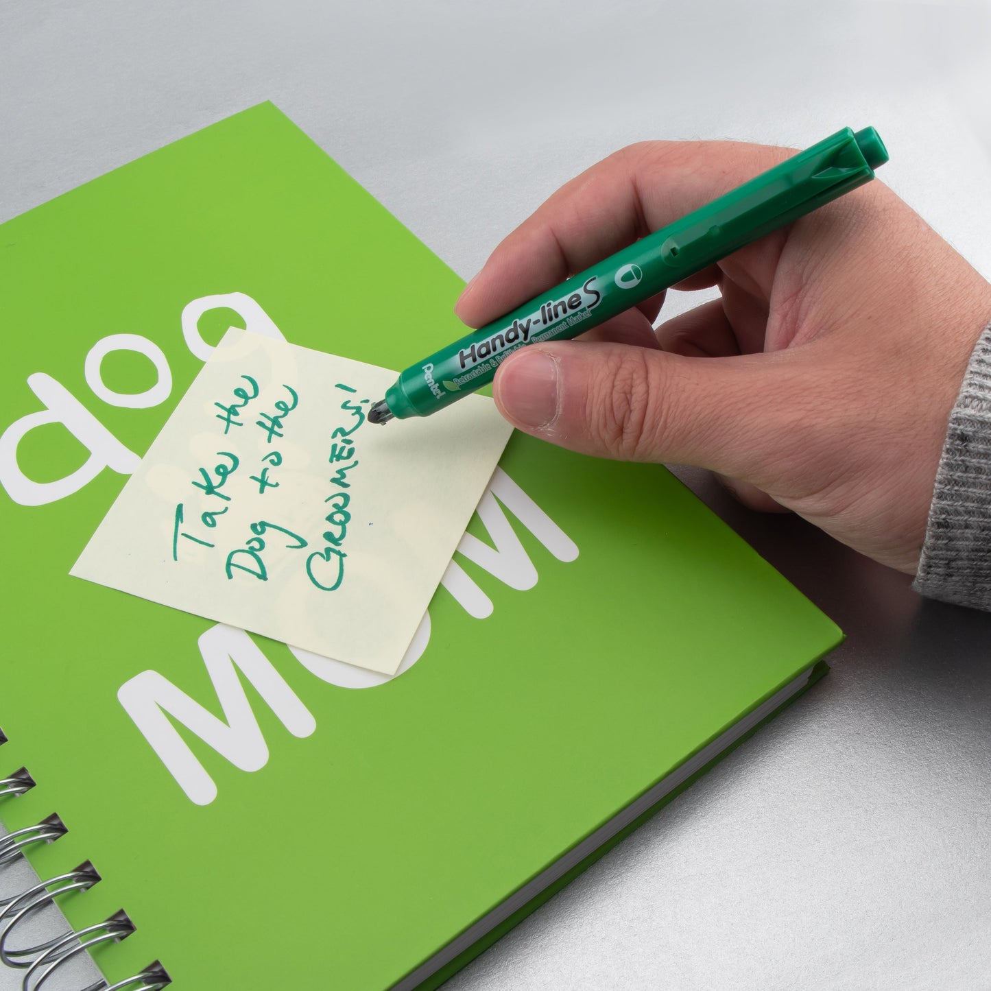 Handy-Line S Retractable  Permanent Marker, Fine Bullet Tip, Green Ink (NXS15-D)