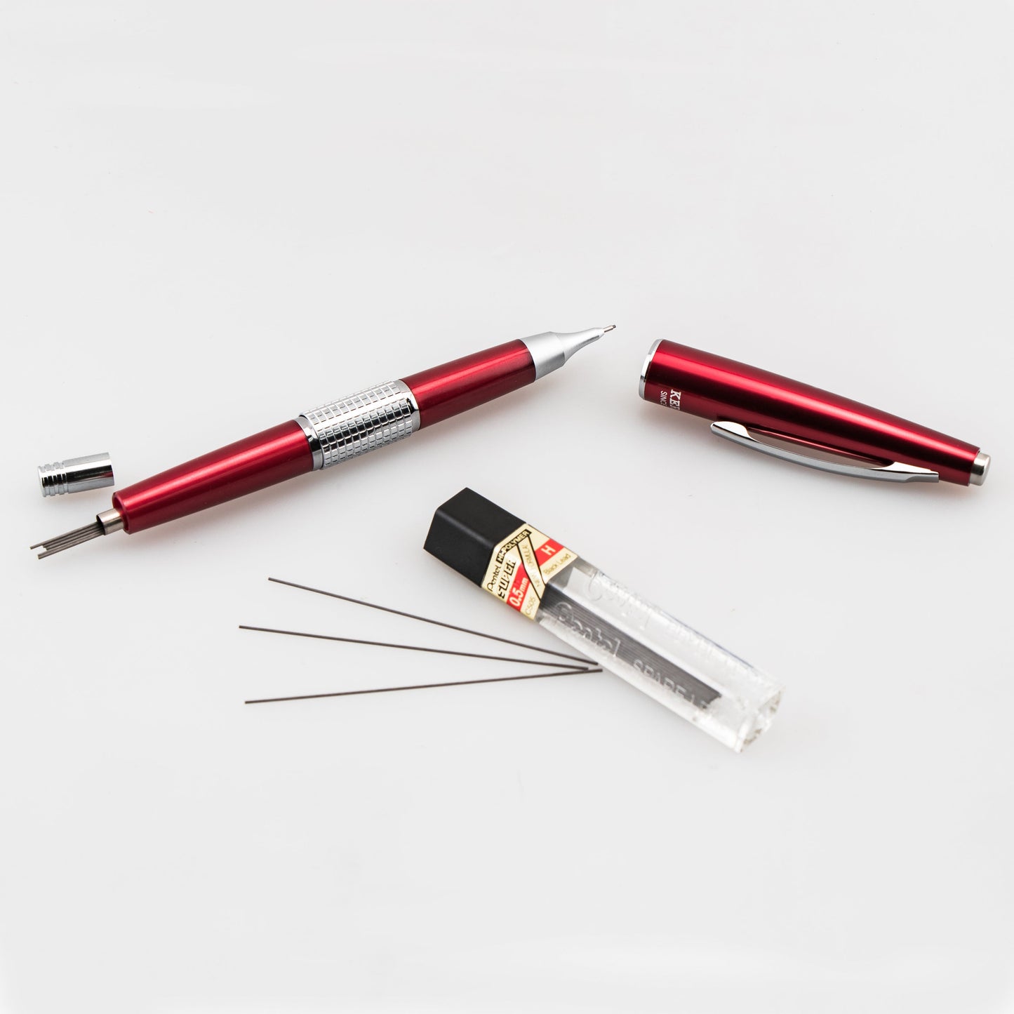 Pentel Sharp Kerry Mechanical Pencil (0.5mm), Red Barrel (P1035B)