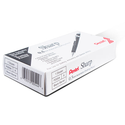 Pentel Sharp Mechanical Pencil (0.5mm), Black Barrel (P205A), 48 Dozen