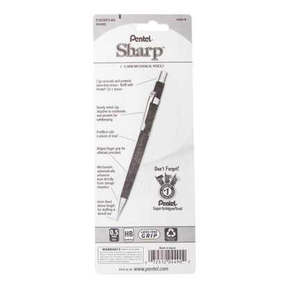 Pentel Sharp Mechanical Pencil (0.5mm) 2-Pk (P205BP2-K6)