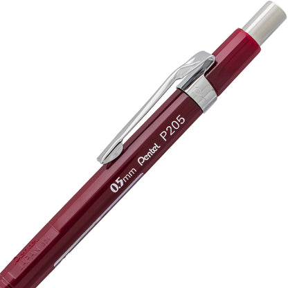 Pentel Sharp Mechanical Pencil (0.5mm), Red Barrel (P205B), 48 Dozen
