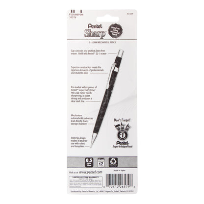 Sharp Mechanical Pencil, (0.5mm), Metallic Barrels, Assorted Colors Barrels (2N/1Z), 3-Pk (P205MBP3M)