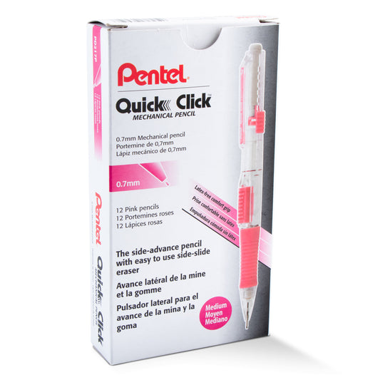 QUICK CLICK Mechanical Pencil (0.7mm), Pink Barrel (PD217P)