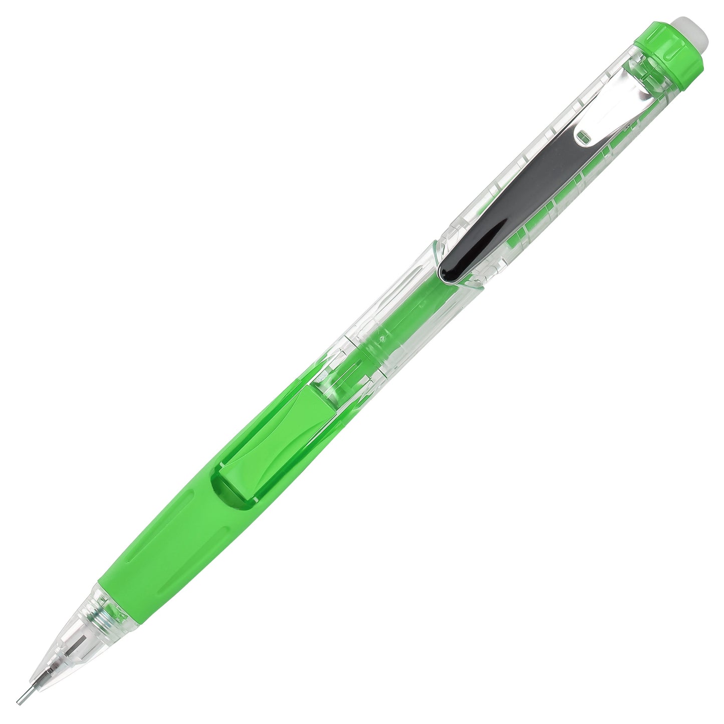 Twist-Erase CLICK  Mechanical Pencil, (0.7mm), Clear Barrel, Lime Green Grip (PD277TK)