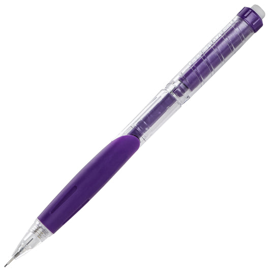 Twist-Erase Click Mechanical Pencil (0.7mm) Clear Barrel, Violet Grip (PD277TV)