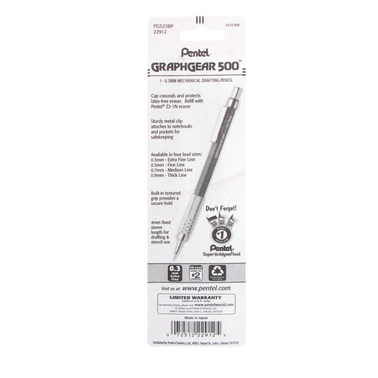 GraphGear 500 Automatic Drafting Pencil (0.3mm), Brown Barrel 1-Pk (PG523BP)