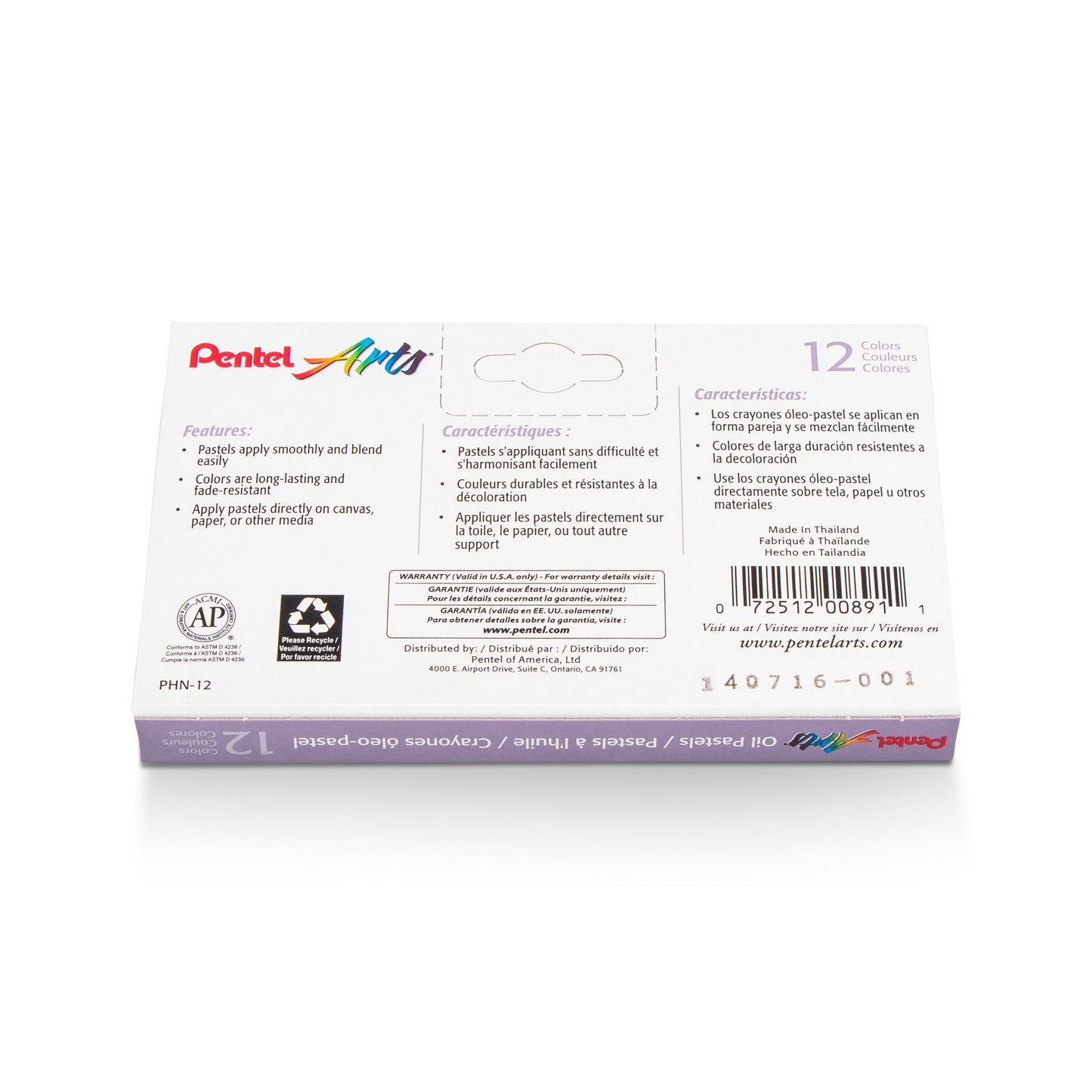 Pentel Arts Oil Pastels - 12 Color Set (PHN-12)