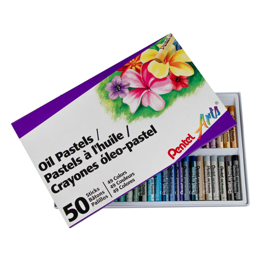 Pentel Arts Oil Pastels - 50 Color Set (PHN-50), 36 Each