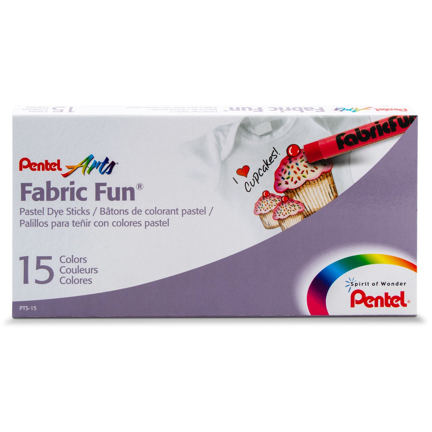 Pentel Arts Fabric Fun Pastel Dye Sticks - 15 Color Set (PTS-15)