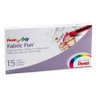 Pentel Arts Fabric Fun Pastel Dye Sticks - 15 Color Set (PTS-15)