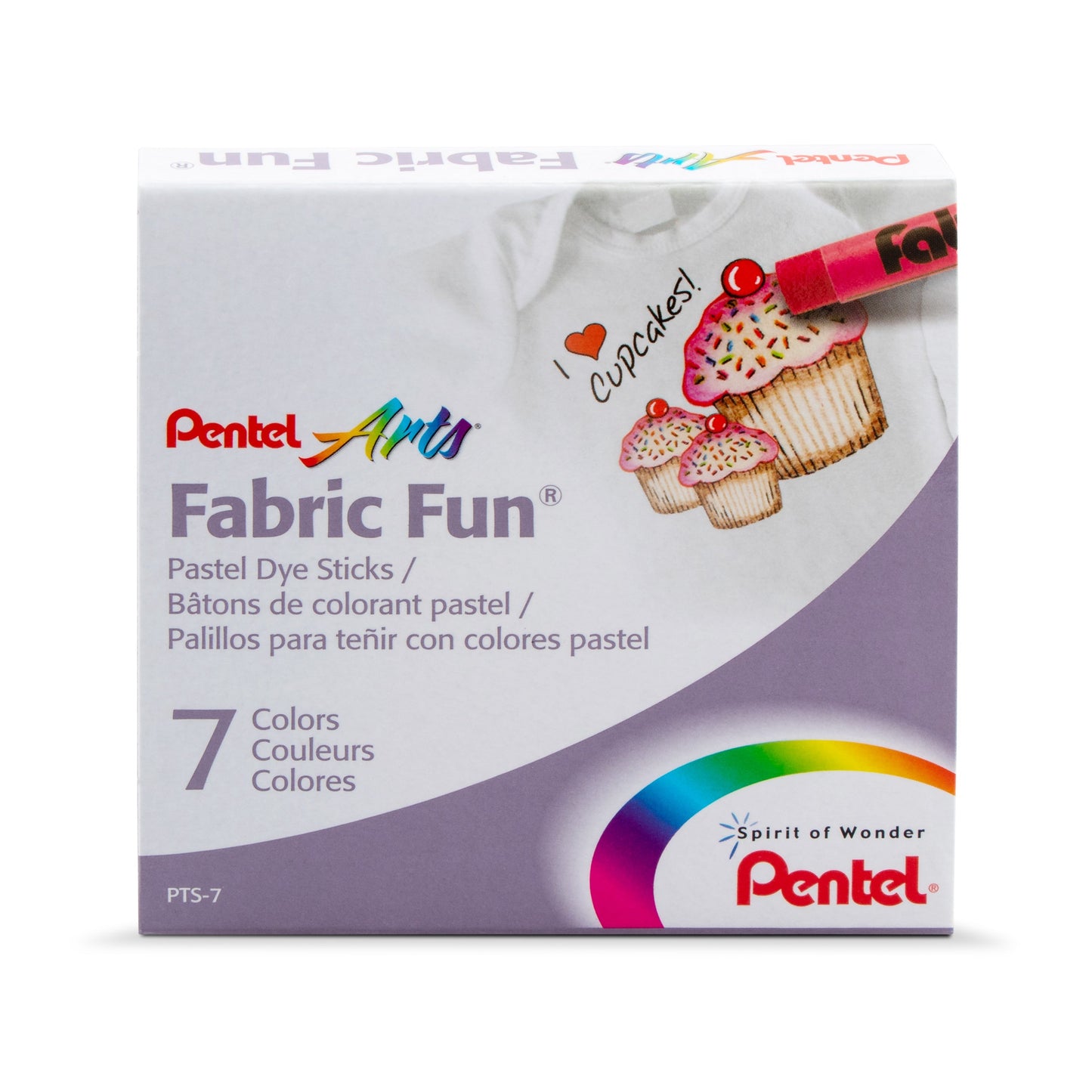 Pentel Arts Fabric Fun Pastel Dye Sticks - 7 Color Set (PTS-7)