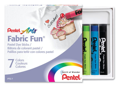 Pentel Arts Fabric Fun Pastel Dye Sticks - 7 Color Set (PTS-7)