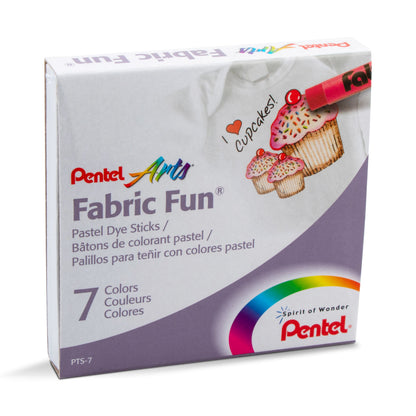 Pentel Arts Fabric Fun Pastel Dye Sticks - 7 Color Set (PTS-7)