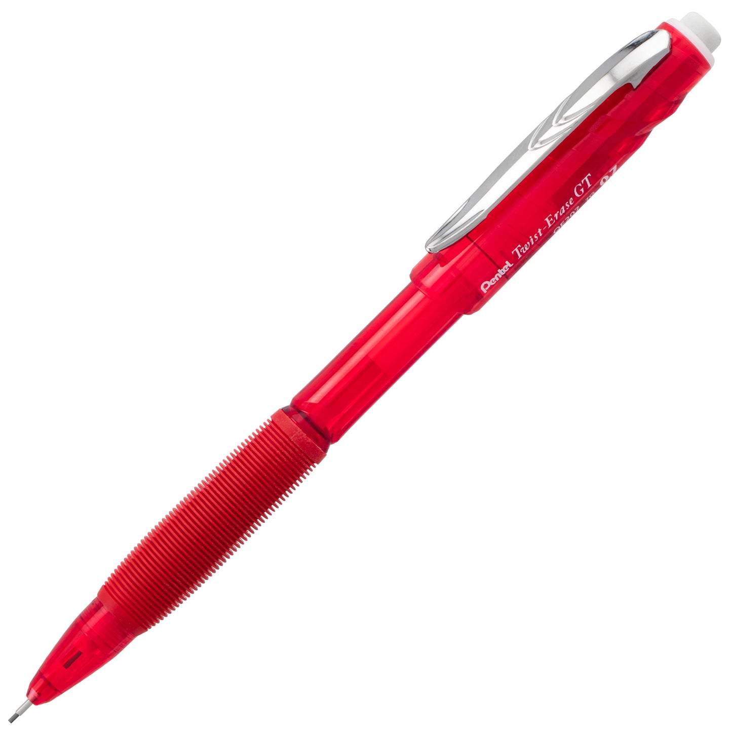 Twist-Erase GT (0.7mm) 1-CLICK Mechanical Pencil Transparent Red (QE207B)
