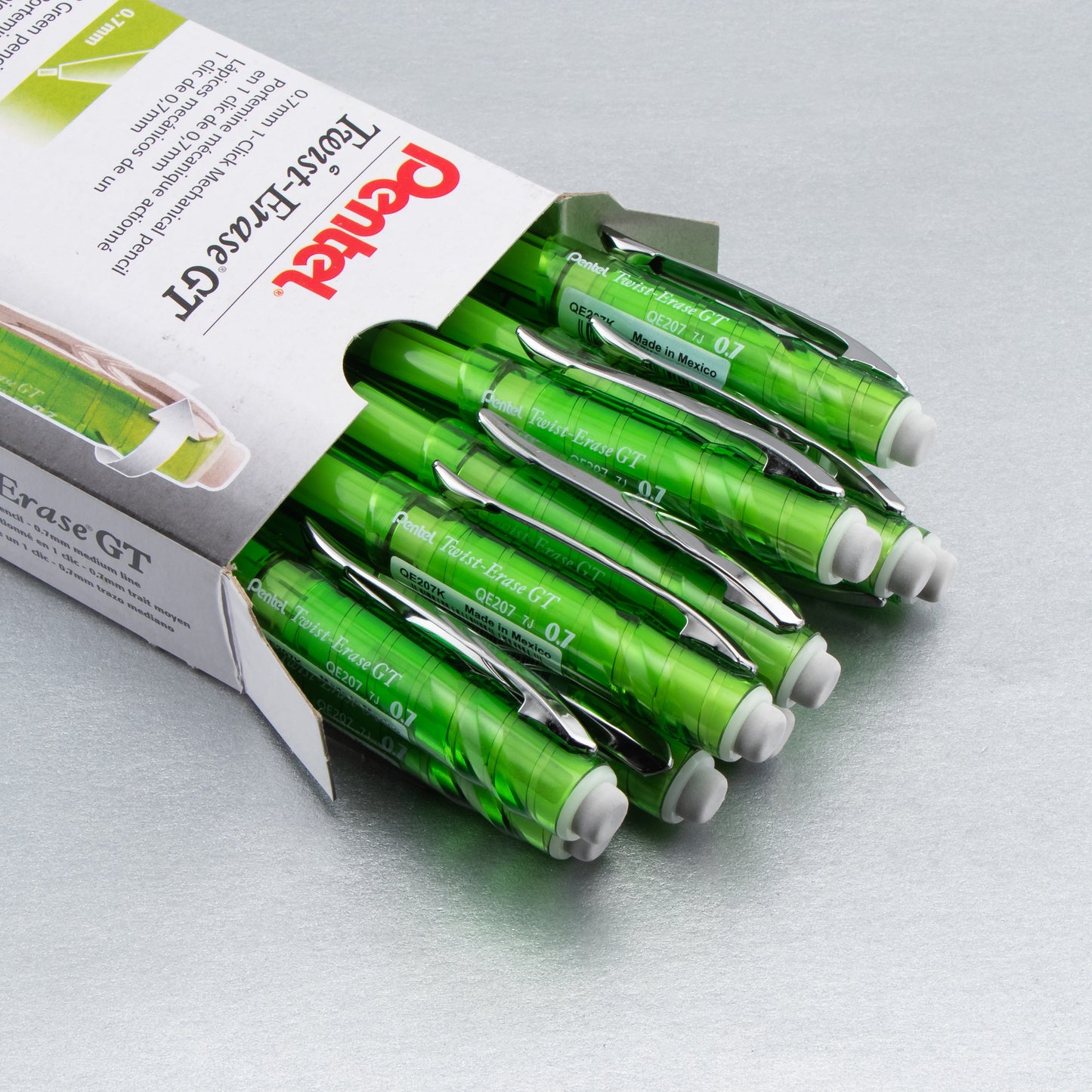 Twist-Erase GT (0.7mm) 1-CLICK Mechanical Pencil Transparent Lime Green (QE207K)