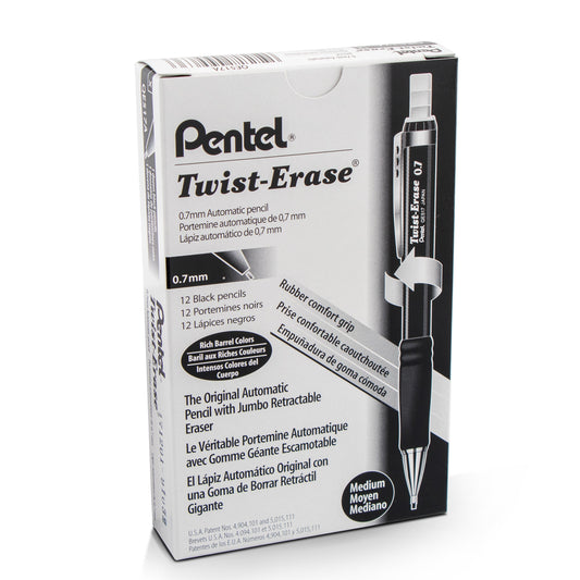 Pentel Twist-Erase III Mechanical Pencil (0.7mm), Black Barrel (QE517A)