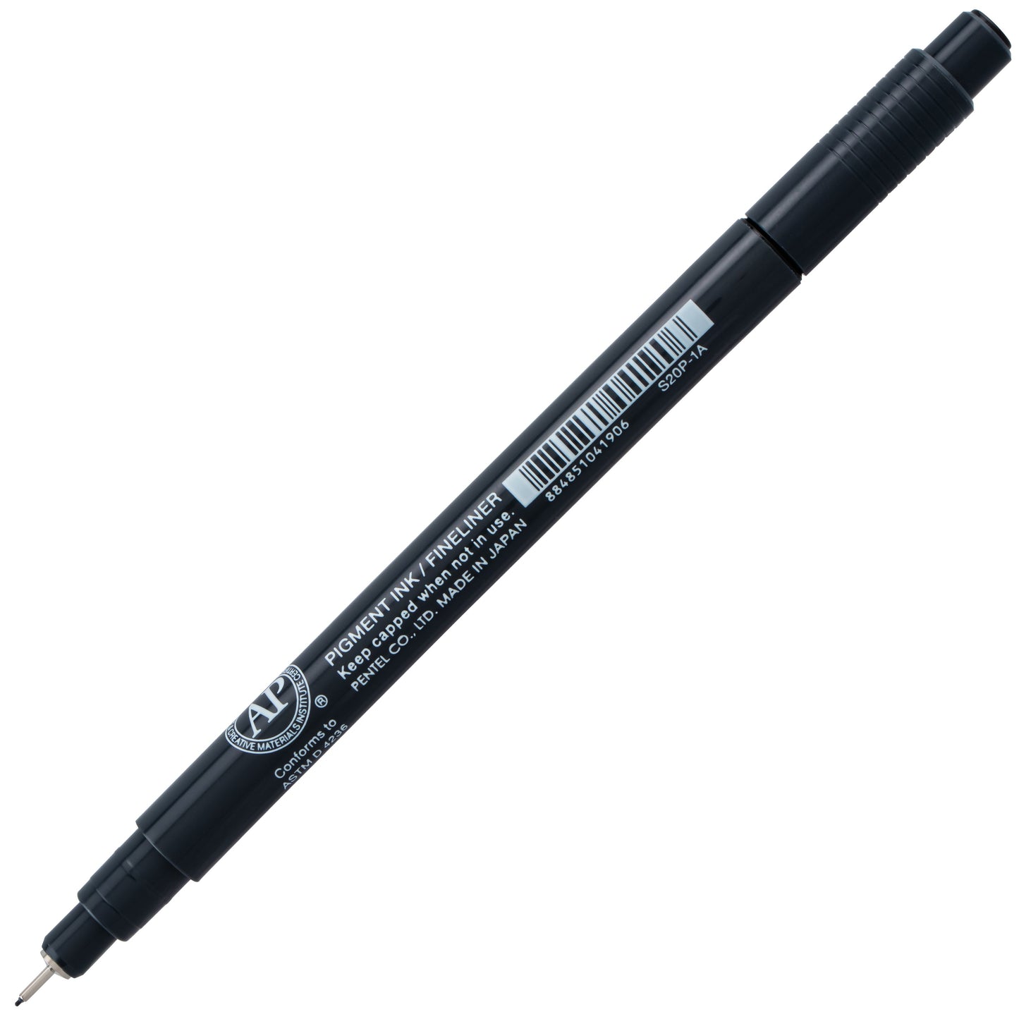 Pentel Arts Pointliner Pen, 0.1mm, Black Ink (S20P-1A)