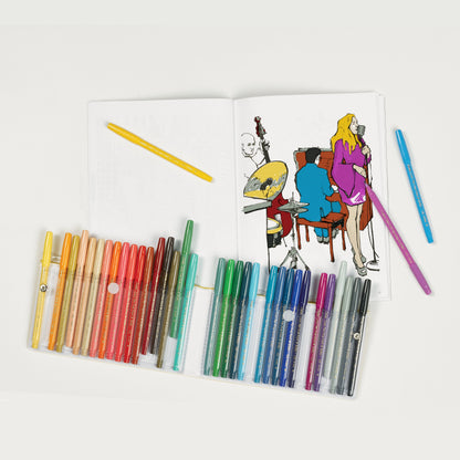 Pentel Arts Color Pen 12-Color Set (S360-12), 48 Each