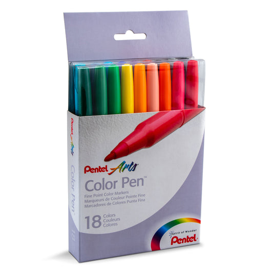 Pentel Arts Color Pen 18-Color Set (S360-18)