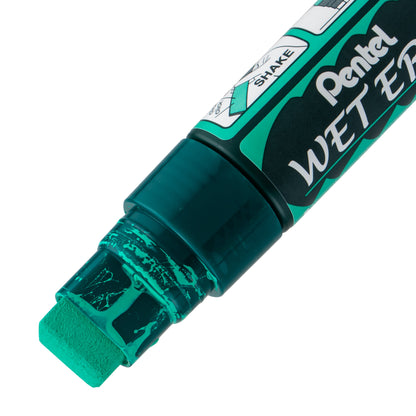 Pentel Arts Wet Erase Chalk Marker, Jumbo Tip, Green Ink (SMW56-D)