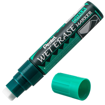 Pentel Arts Wet Erase Chalk Marker, Jumbo Tip, Green Ink (SMW56-D)