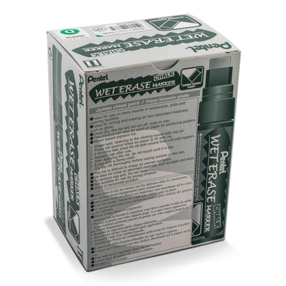 Pentel Arts Wet Erase Chalk Marker, Jumbo Tip, Green Ink (SMW56-D)