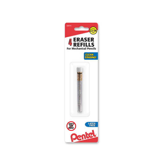 Refill Eraser for EnerGize/EnerGize-X/GraphGear/Graphlet/ Orenz/Sharplet-2/Sharp/Wow! Mechanical Pencils, 4 pcs/Tube 1-Pk (Z21BP-K6)