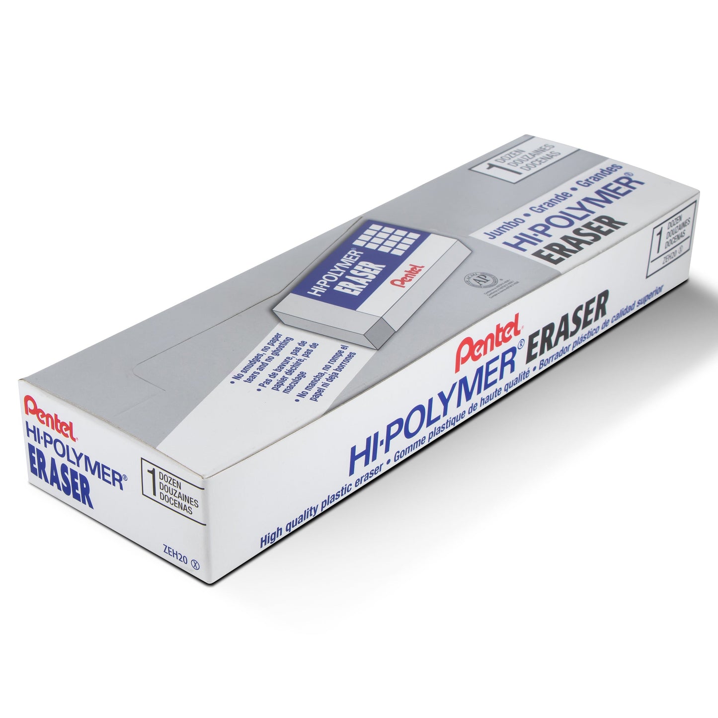 Hi-Polymer Block Eraser, Jumbo Size, White (ZEH-20)