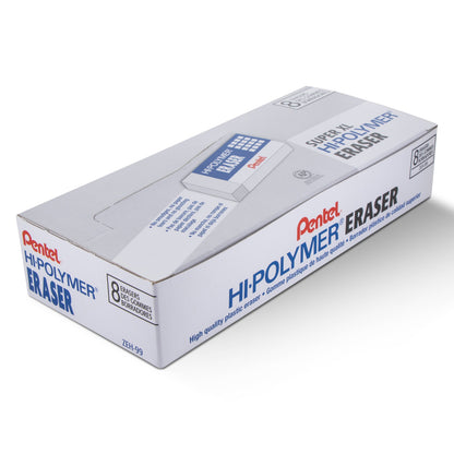 Pentel Hi-Polymer Block Eraser, Super XL White, Open Stock (8-pc) (ZEH-99), 48 Dozen