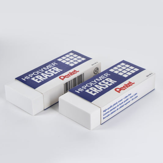 Pentel Hi-Polymer Block Eraser, Super XL White, Open Stock (8-pc) (ZEH-99), 48 Dozen