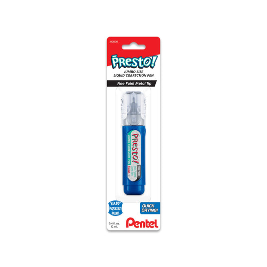 Presto! Jumbo Correction Pen Fine Point, Metal Tip 12 ml/0.4 fl.oz. 1-Pk (ZL31WBP-K6)