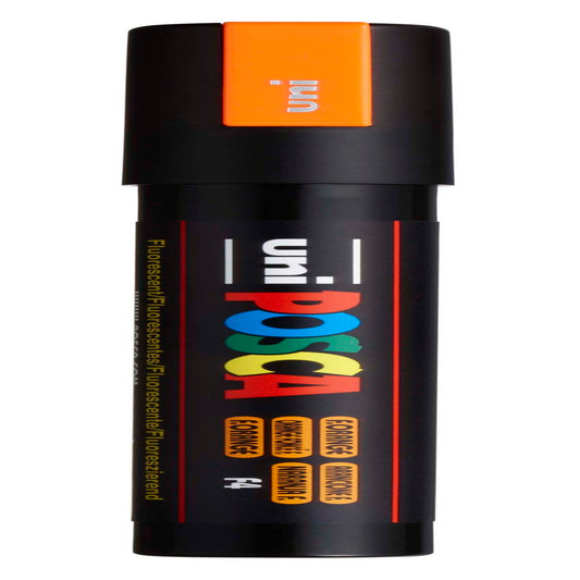uni® POSCA PC-5M Water-Based Paint Markers, Reversible Medium Tip (1.8-2.5mm), Fluorescent Orange
