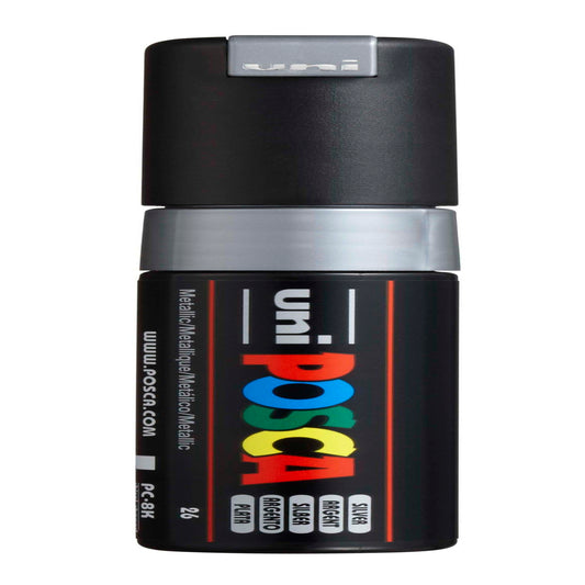 uni® POSCA PC-8K Water-Based Paint Markers, Broad Tip (8mm), Silver