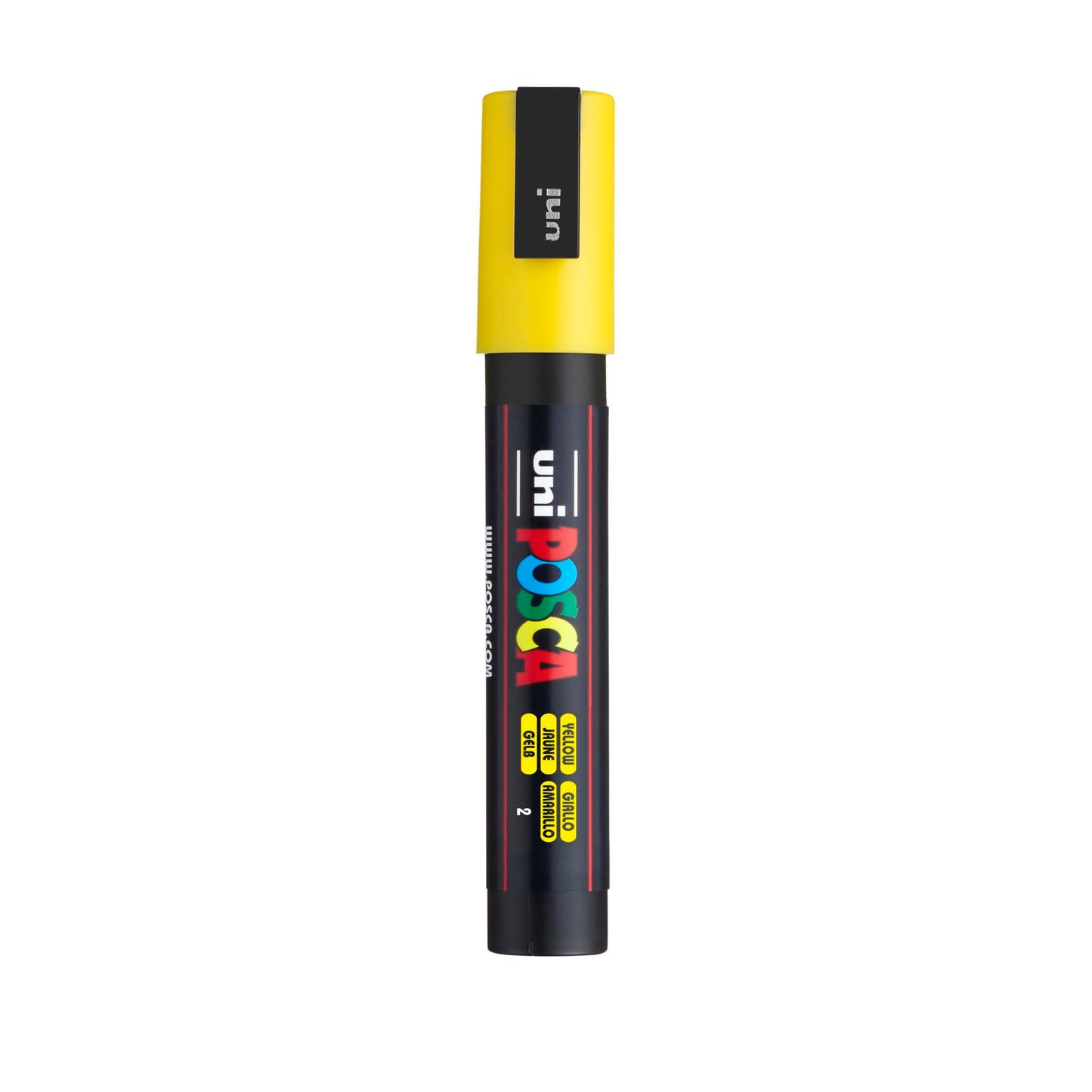 uni® POSCA PC-3M Water-Based Paint Markers, Reversible Fine Tip (0.9-1.3mm), Yellow