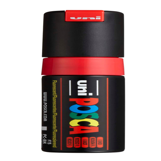 uni® POSCA PC-8K Water-Based Paint Markers, Broad Tip (8mm), Fluorescent Red