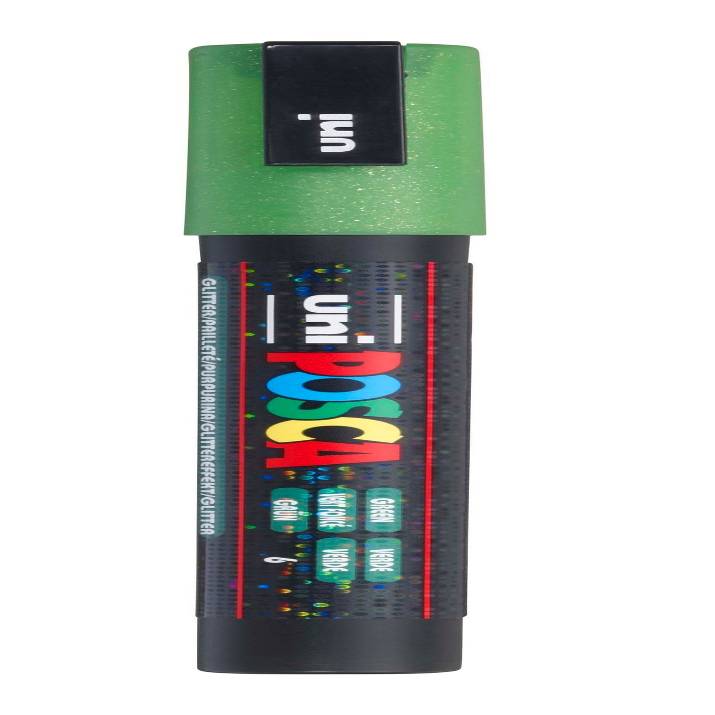 uni® POSCA PC-3ML Water-Based Glitter Paint Markers, Reversible Fine Tip (0.9-1.3mm), Glitter Green