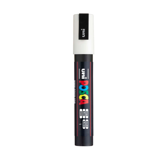 uni® POSCA PC-3M Water-Based Paint Markers, Reversible Fine Tip (0.9-1.3mm), White