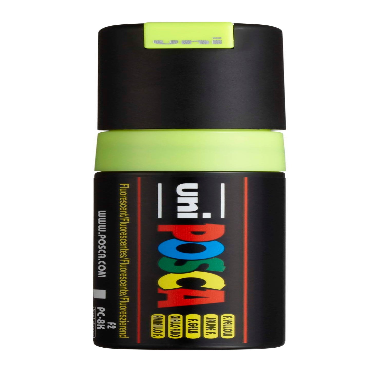 uni® POSCA PC-8K Water-Based Paint Markers, Broad Tip (8mm), Fluorescent Yellow