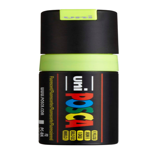 uni® POSCA PC-8K Water-Based Paint Markers, Broad Tip (8mm), Fluorescent Yellow