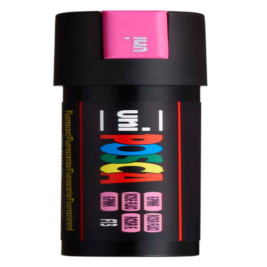 uni® POSCA PC-5M Water-Based Paint Markers, Reversible Medium Tip (1.8-2.5mm), Fluorescent Pink
