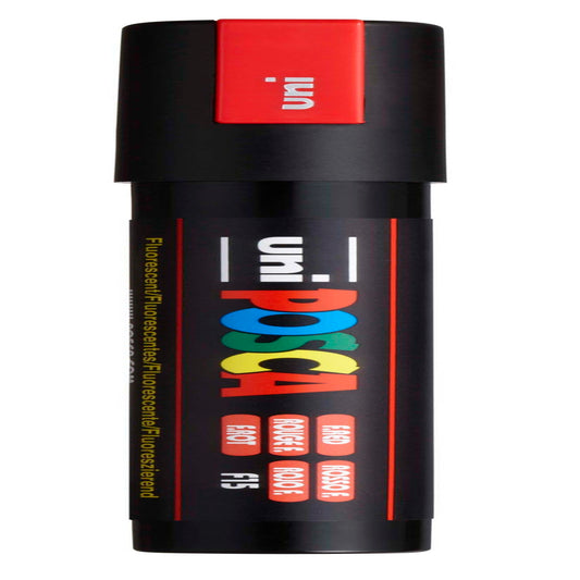uni® POSCA PC-5M Water-Based Paint Markers, Reversible Medium Tip (1.8-2.5mm), Fluorescent Red